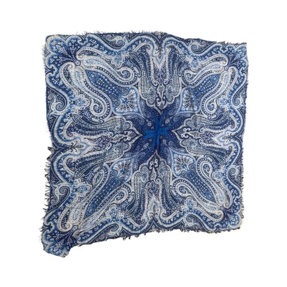 Etro blue white abstract print scarf - Picture 1 of 4